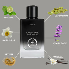 Exquisite Club Pour Homme Eau De Parfum Spray 100ML (3.4 OZ) by Maison Alhambra | A Fresh, Spicy Start with Floral Elegance & a Warm, Smooth Finish. - Intense Oud