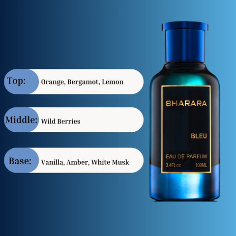 Bharara Bleu Pour Homme Eau De Parum Spray 100ML (3.4 OZ) by Bharara (Velvet Pouch) - Intense Oud
