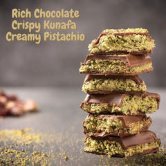 Dubai Kunafa Chocolate Bar 200GMS By Feras Sweets | Rich Chocolate, Creamy Pistachio, Crispy Kunafa, The Viral Dubai Chocolate (BOX OF 6) - Intense Oud