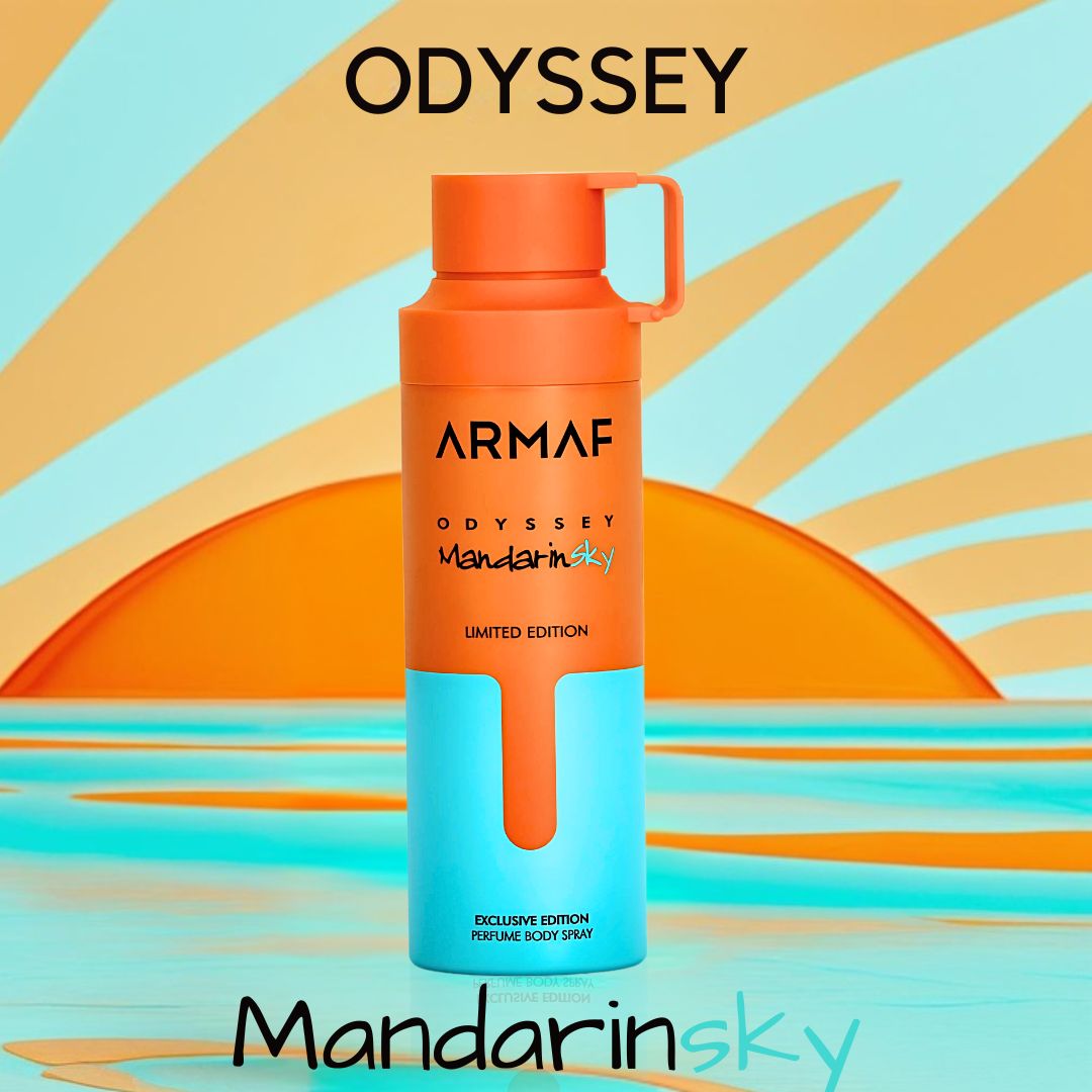 Odyssey Mandarin Sky Limited Edition Deodorant Spray 200ml (6.8 oz) by Armaf | Fresh, Rich & Unforgettable - Intense Oud