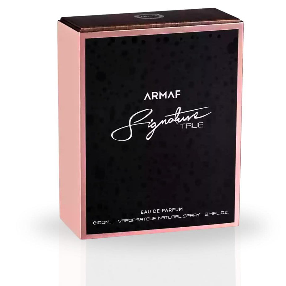 Armaf Signature True Eau De Parfum spray 100ml bottle, elegant fragrance with luxurious and iconic scent profile.