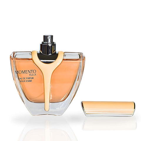 Armaf Momento Fleur EDP perfume spray 100ML, elegant floral fragrance bottle with a sleek design.