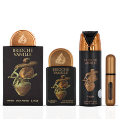 Lattafa Pride Brioche Vanille 3-Piece Eau de Parfum Gift Set | Gourmand Warmth With A Floral-Wooded Twist (Gift Set) - Intense Oud