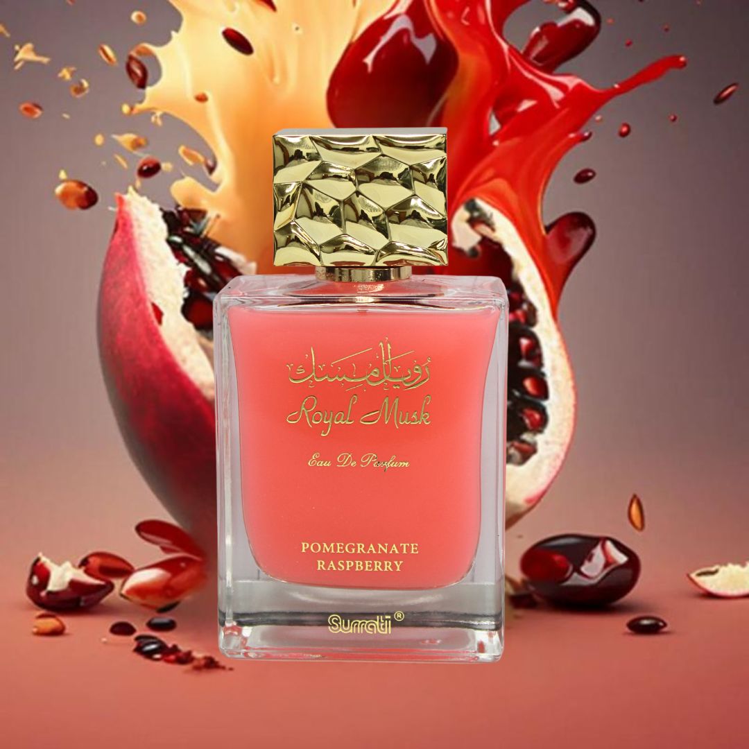 Royal Musk Pomegranate Raspberry EDP 100ML (3.4 OZ) by SURRATI, Exotic Fragrances for Men & Women. - Intense Oud