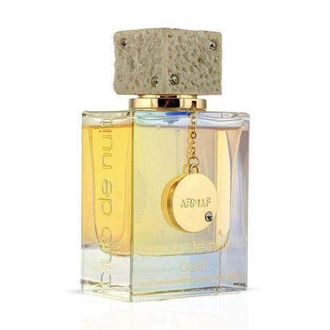 Armaf Club De Nuit Oud I Eau de Parfum spray 105ml bottle, featuring a sleek design and luxurious Oud scent.