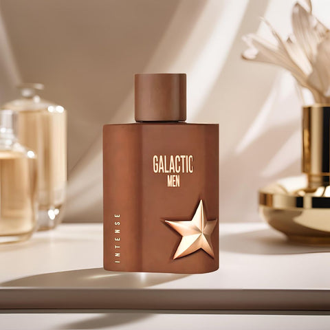 Galactic Men Intense & Galactic Men Elixir Eau De Parfum Sprays 100ML (3.4 OZ) by Maison Alhambra | A Rich, Smoky Duo with Notes of Tobaco, Honey & Amber for a Bold Scent Experience. (Bundle) - Intense Oud