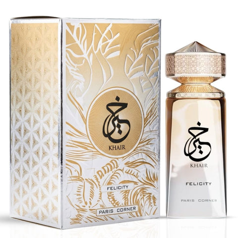 Infinity Gold 105ml (3.6 oz) by Armaf & Khair Felicity 100ml (3.4 oz) by Paris Corner Eau de Parfum Sprays (Bundle)
