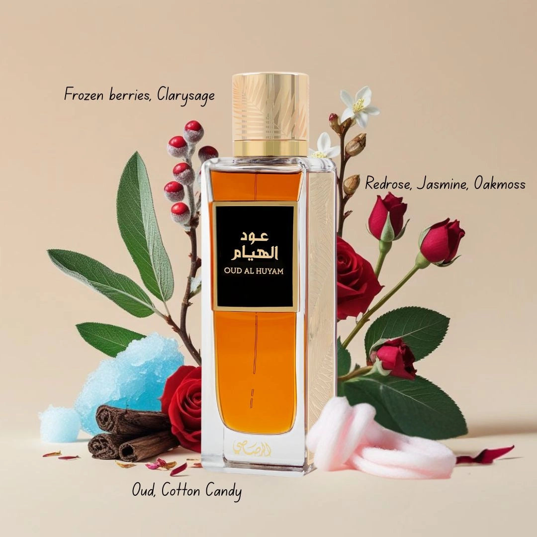 Oud Al Huyam EDP Spray 200ML (6.76 OZ) by Rasasi | Long Lasting, Refreshing, Floral, Luxurious Unisex Scent. - Intense Oud