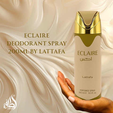 Eclaire Deodorant Spray 200ML (6.7 OZ) by Lattafa | A Gourmand Fantasy of Caramel & Praline—Softened by Blooms & Musk. - Intense Oud