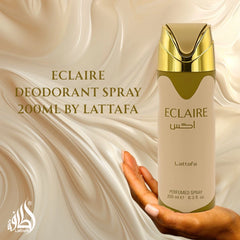 Eclaire Deodorant Spray 200ML (6.7 OZ) by Lattafa | A Gourmand Fantasy of Caramel & Praline—Softened by Blooms & Musk. - Intense Oud