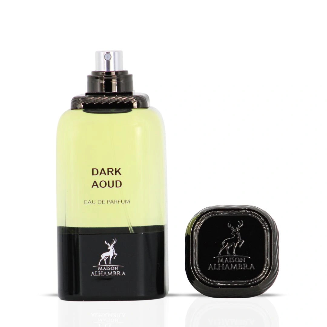 Dark Aoud Eau de Parfum Spray 80ml (2.7 oz) by Maison Alhambra | Spice & Smoke, Softened by Sensual Woods - Intense Oud