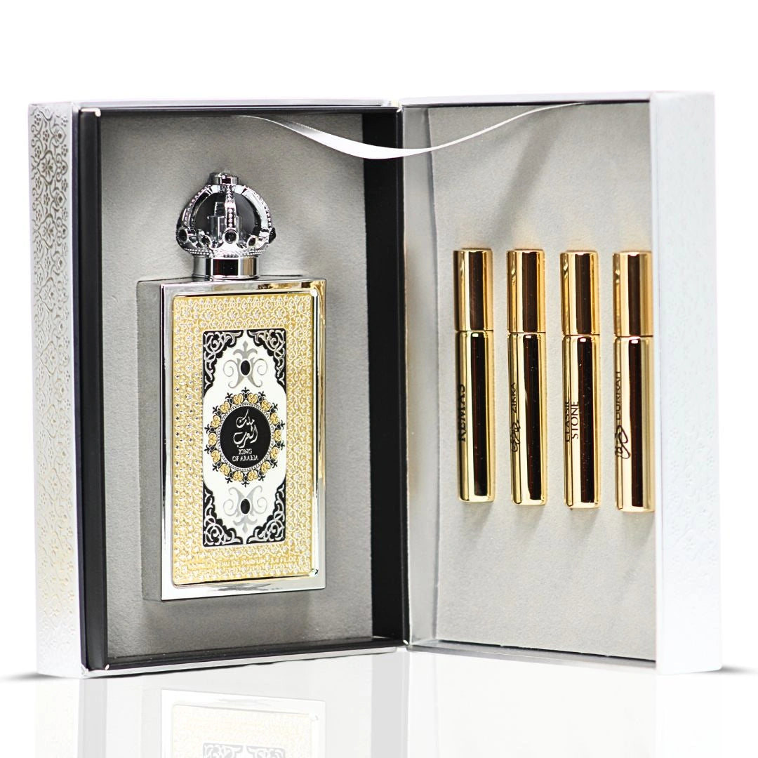 King of Arabia Eau De Parfum Spray 100ml (3.4 oz) by Lattafa Pride | Crown Yourself in Citrus, Leather & Vanilla - Intense Oud