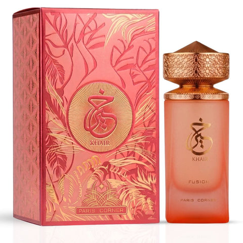 Khair Peach Delulu & Khair Fusion Eau de Parfum Sprays 100ml (3.4 oz) by Paris Corner (Bundle)