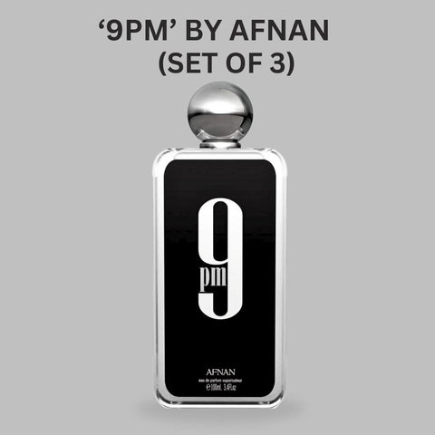 9pm EDP Spray 100ML (3.4OZ) By Afnan | Unlock your charm with this perfume for men. (PACK OF 3) - Intense Oud