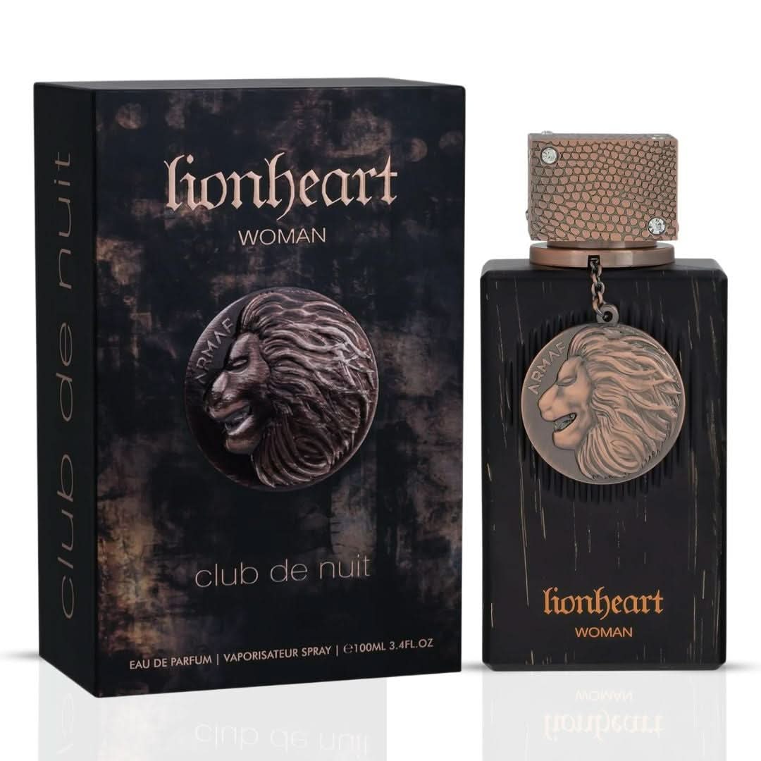 Armaf Club De Nuit Lionheart men's and women's Eau de Parfum sprays in 100ml bundle, featuring sleek bottles and elegant design.