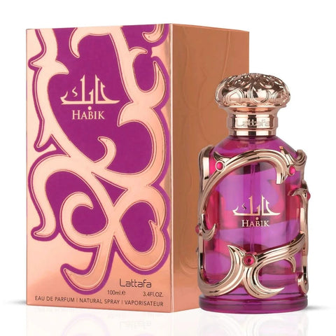 Lattafa Habik Women and Kingdom Women, Ard Al Zaafaran Love in Paris perfume sprays in 100ml bundle, featuring elegant fragrance bottles.