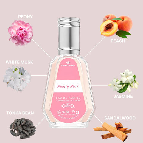 Pretty Pink Eau De Parfum Spray 50ML (1.7 OZ) By Al Rehab | A Delicate Blend Of Soft Florals & Warm Musk, Perfect For Those Who Appreciate A Fresh, Feminine Fragrance. - Intense Oud