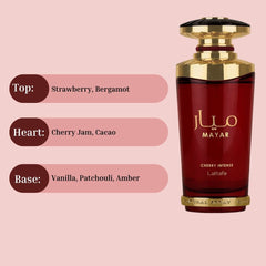 Lattafa Mayar Cherry Intense Eau de Parfum Spray 100ML (3.4 OZ) By Lattafa | Long Lasting, Fruity Sweetness With Rich, Warm Depth. - Intense Oud
