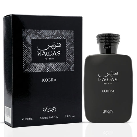 Hawas Viper & Hawas Kobra Eau de Parfum Sprays 100ml (3.4 oz) by Rasasi (Bundle)