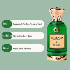 Emerald EDP Spray 100ML (3.4 OZ) by Bonanza Satrangi | Long Lasting, Exotic, Floral, Musky, Luxurious Fragrance. - Intense Oud