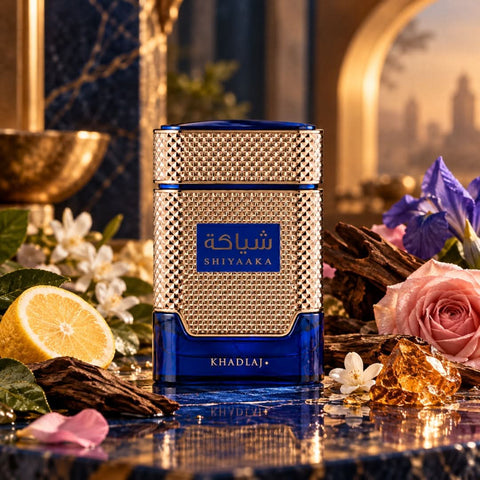 Khadlaj Shiyaaka Blue Eau De Parfum Spray 100ml bottle in blue packaging