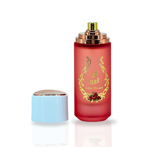 RISALA Lahn Alward Eau de Parfum Spray 75ml with velvet pouch, elegant bottle showcasing floral and spicy notes.