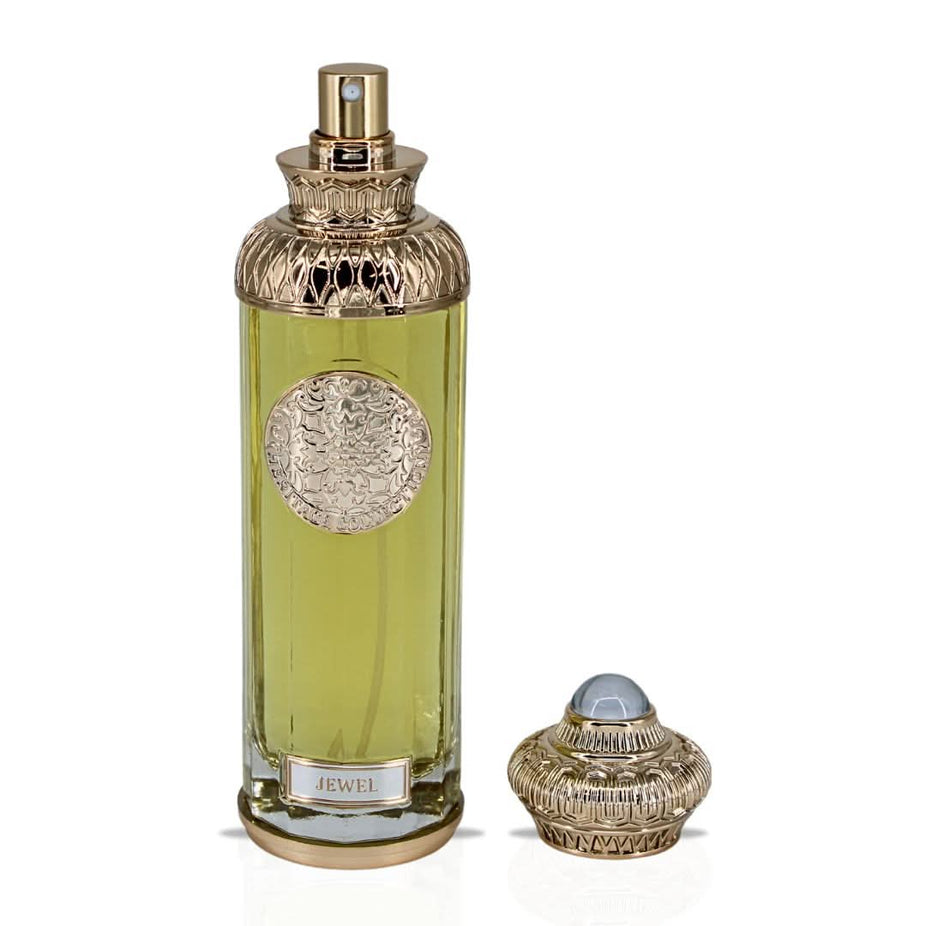 Surrati Jewel Eau de Parfum Spray 140ml bottle with elegant packaging and gold accents, showcasing the luxurious fragrance.