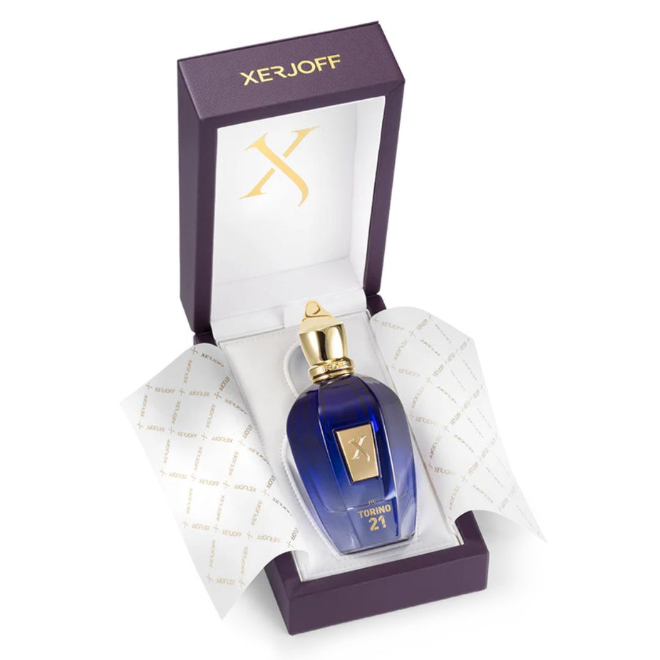 Xerjoff Torino21 Eau de Parfum Spray 100ml bottle with elegant packaging and a sleek, modern design.