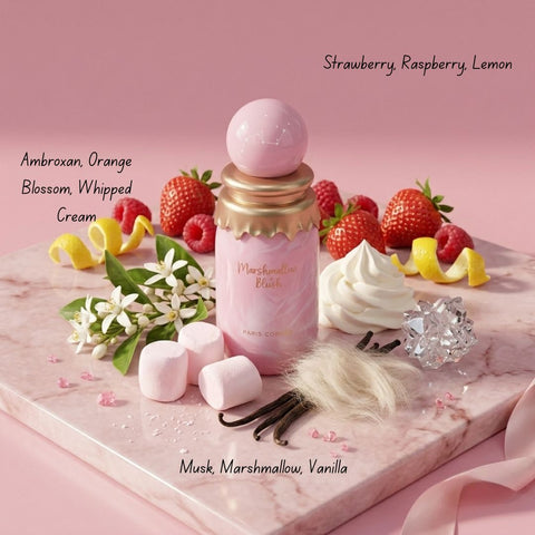 Marshmallow Blush Eau de Parfum Spray 100ml (3.4 oz) & 50ml (1.7 oz) by Paris Corner (Bundle)