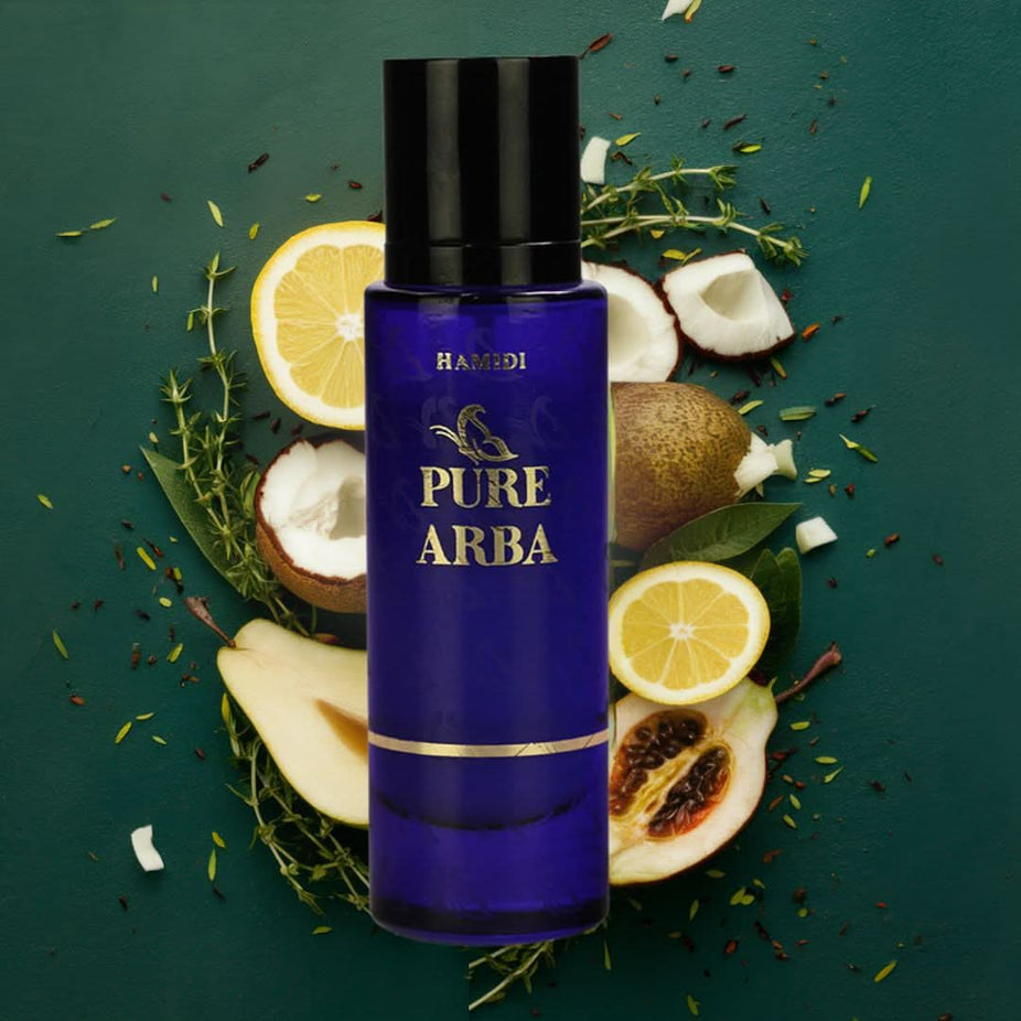 Hamidi PURE ARBA Water Perfume Spray 30ML bottle with elegant packaging and clear label, showcasing the luxurious fragrance.