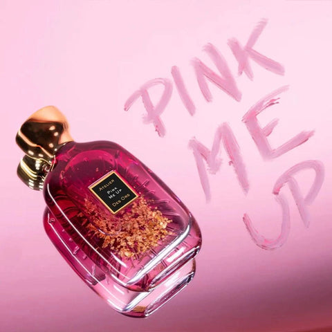Pink Me Up Eau de Parfum spray by Atelier Des Ores, 100ml, featuring a pink bottle with elegant floral design.