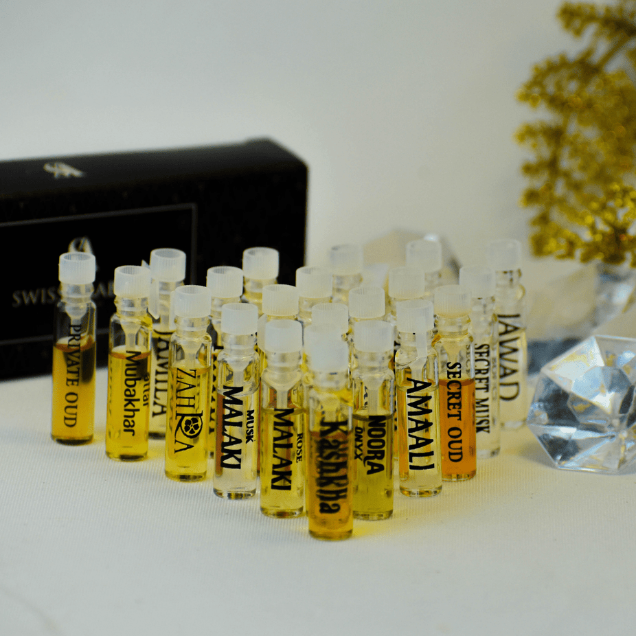 22 Piece Sample Packet - ALL Swiss Arabian Perfume Oils - Intense oud
