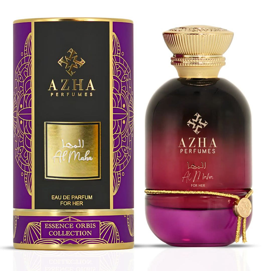 Azha Bariq, Lulu & Al Maha for Her Eau De Parfum collection bottles, 100ml, featuring elegant fragrance sprays.