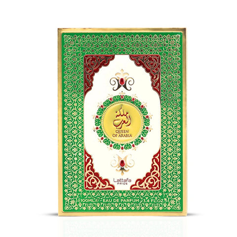 Queen of Arabia Eau De Parfum Spray 100ml (3.4 oz) by Lattafa Pride | A Golden Halo of Coconut, Salt & Vanilla - Intense Oud