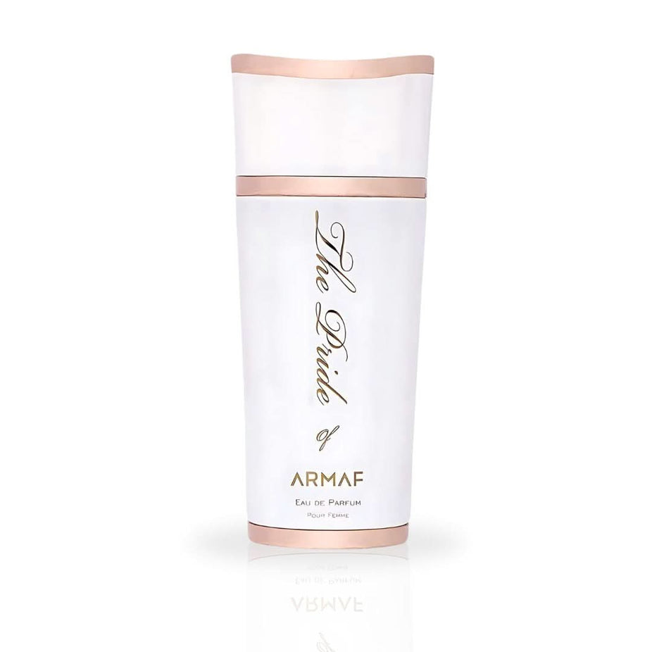Armaf Pride of Armaf Rouge Pour Femme Eau De Parfum spray bottle with elegant packaging and floral design.