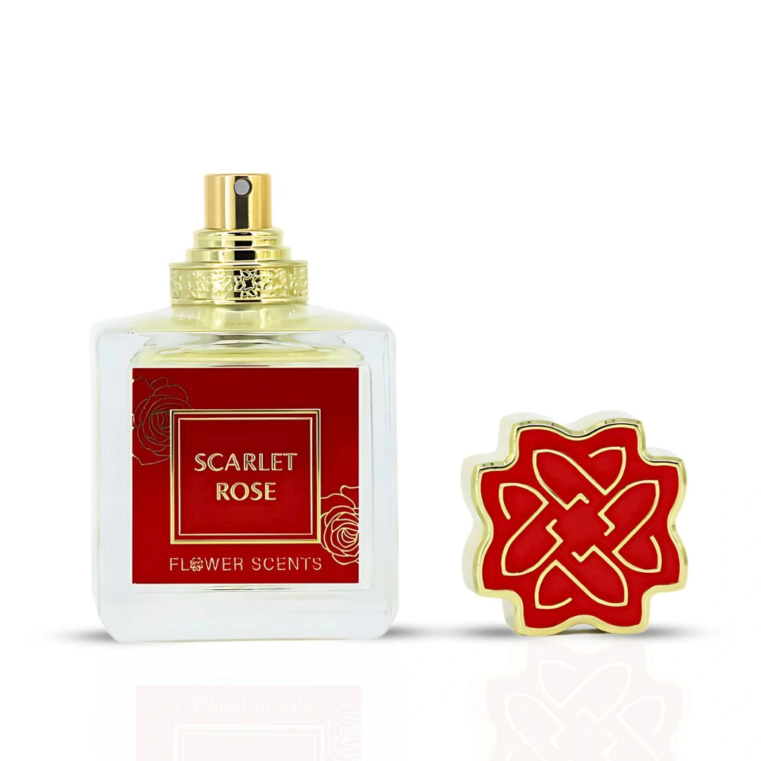 Scarlet Rose Eau de Parfum Spray 65ml (2.2 oz) by Flower Scents | Opulent Rose, Creamy Woods & Golden Amber Warmth - Intense Oud