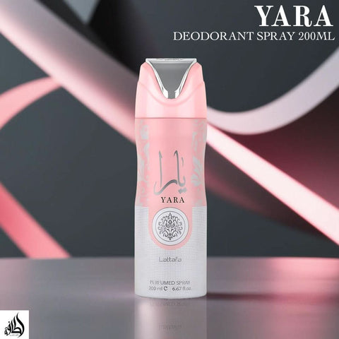 Yara Perfumed Body Spray 200ml (6.7 oz) for Women by Lattafa (Velvet Pouch)