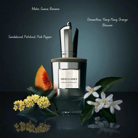 Counterplay Extrait de Parfum 100ml by Mind Games, a luxurious EDP bottle with elegant packaging and sleek design.