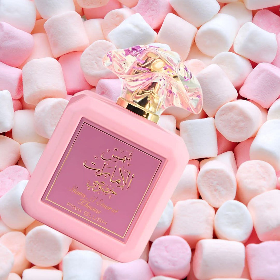Pink Blush by Ard Al Zaafaran and Angham by Lattafa perfume spray bundle, 100ml each, in elegant bottles.