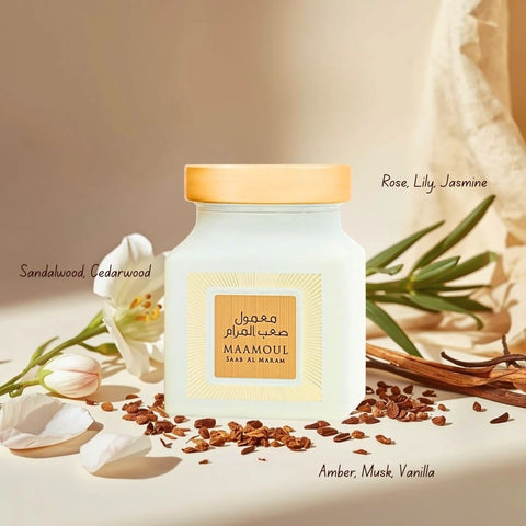 Maamoul Saab Al Maram Bakhoor 150g by Rasasi | Bright Citrus & Floral Elegance with Warm Woody Depth - Intense Oud