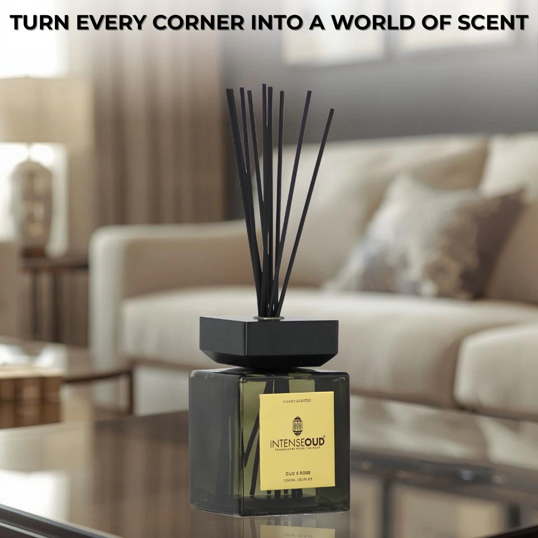 INTENSE OUD Reed Diffuser, Oud Rose – 1000ml (35.1 oz) – Fragrance for ...
