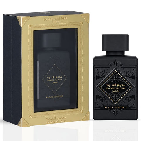 Bade'e Al Oud Amethyst Fusion & Black Exposed Eau de Parfum Sprays 100ml (3.4 oz) by Lattafa (Bundle)