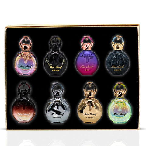 Miss Armaf Parfum Discovery Set - Eau de Parfum 5ml (0.17 oz) x 8 Pcs by Armaf | Feminine, Bold, Timeless – Armaf’s Mini Perfume Set (Gift Set) - Intense Oud
