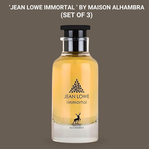 Jean Lowe Immortal for Men EDP Spray 100ML (3.4 OZ) By Maison Alhambra | Exude sophistication with every spray. (PACK OF 3) - Intense Oud