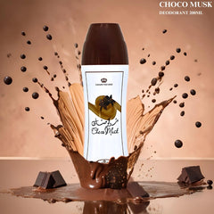 Choco Musk Perfumed Body Spray 200ml, Eau de Parfum Spray 50ml & Roll-On 6ml by Al Rehab | A Decadent Scent Bundle Featuring Vanilla & Chocolate for a Sweet Scent Experience (Bundle)