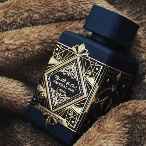 Lattafa Bade'e Al Oud Glory & Noble Blush Eau de Parfum bundle, 100ml spray bottles with elegant packaging, suitable for gifting
