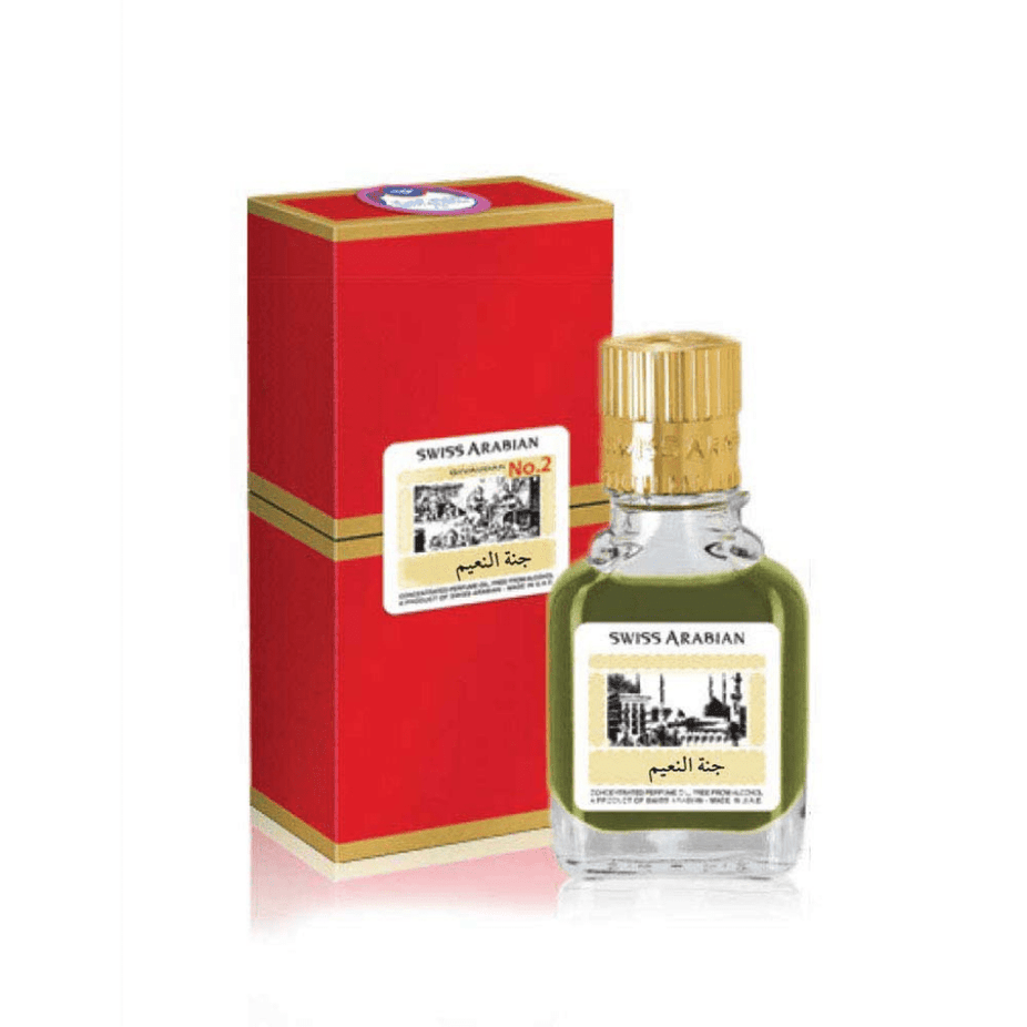 Swiss Arabian Jannet El Naeem Perfume Oil in 9ml bottle, concentrated perfume oil with floral and oriental scent.