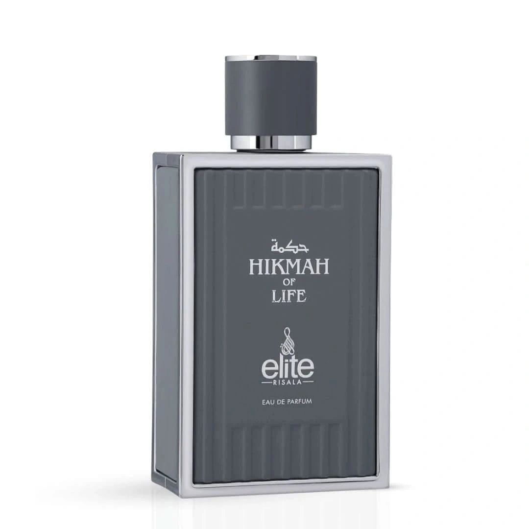 Elite Risala Hikmah Of Life Eau de Parfum spray 100ml, featuring elegant bottle design and luxurious fragrance presentation.