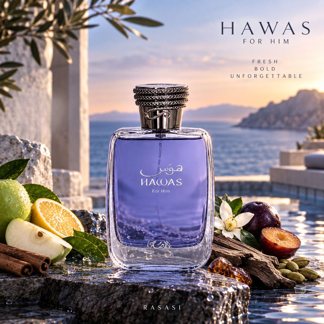 Bundle of men's Eau de Parfum sprays including Fakhar Men, Fayiz, Hawas Men, Club de nuit Intense, and Junoon Desire by Intense Oud.
