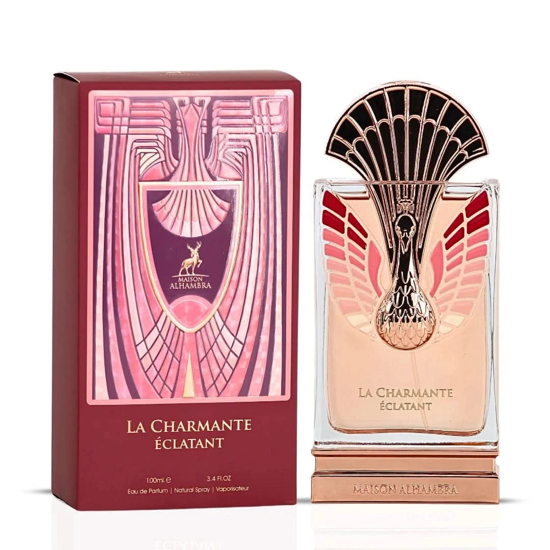 Lattafa Niche Emarati Taraf & Durrah Eau de Parfum sprays with pink musk perfume oil by Intense Oud in a 4-piece fragrance bundle.